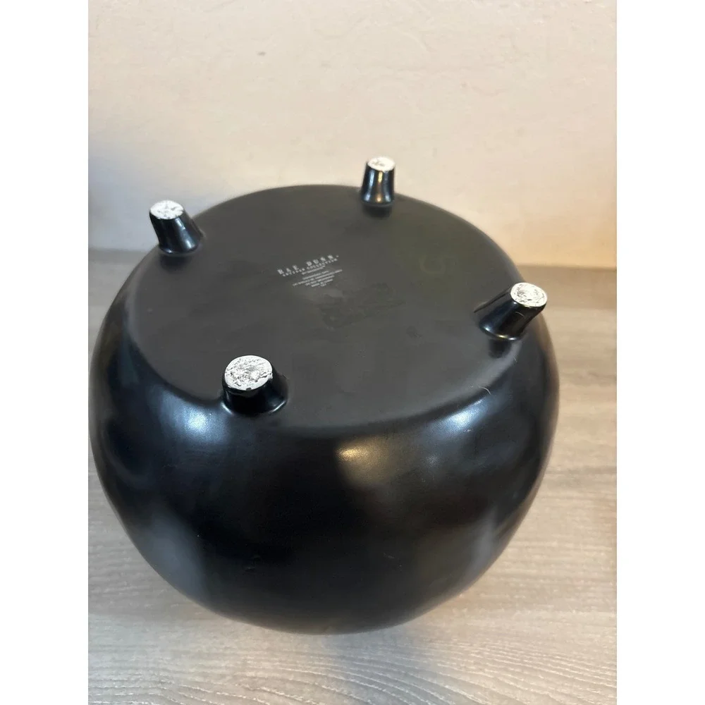 Rae Dunn Happy Halloween Black Cauldron Ceramic Canister Cookie Jar with Lid